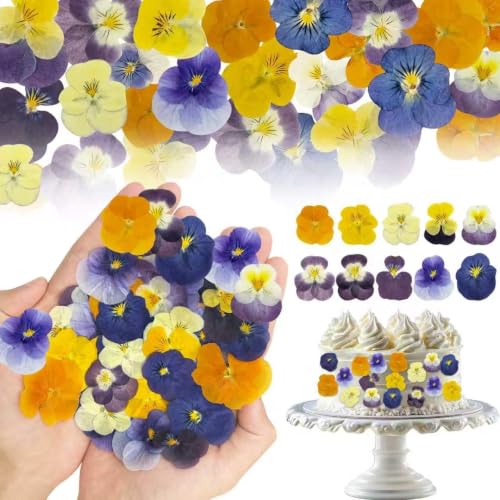 80 Pcs Dried Edible Flowers for Cake Decorating & Crafts