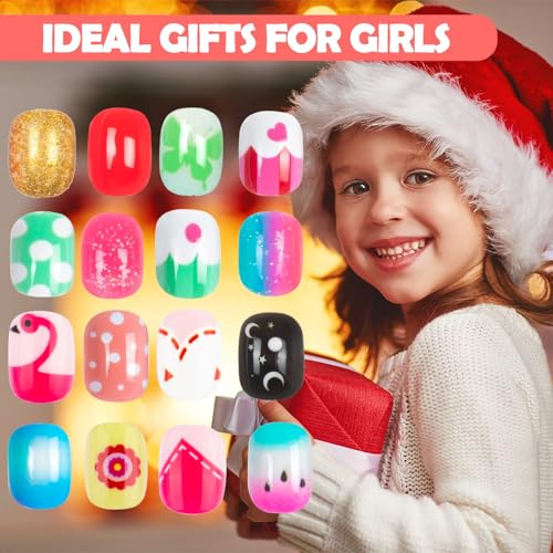 Chic Fake Nails for Kids - 240 Pieces Press-On Nail Tips Set