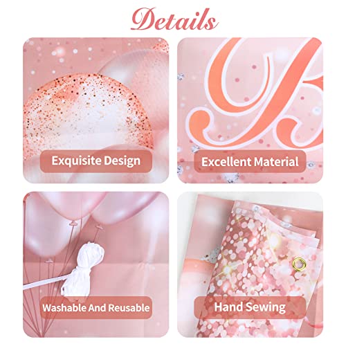 Happy 21st Birthday Banner Backdrop - Rose Gold 4x6ft Party Decor