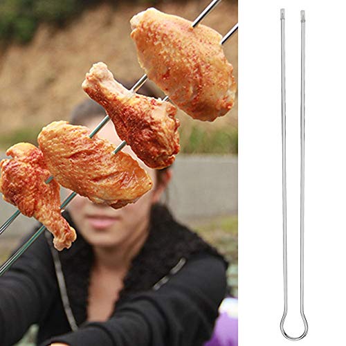 12-Inch Double Pronged Metal Skewers - 6 Pack BBQ Grill Set
