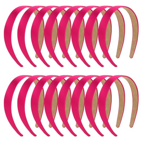 Semato Hot Pink 16 Pack Non-Slip Hair Bands for Women & Girls - DIY Hair Accessories