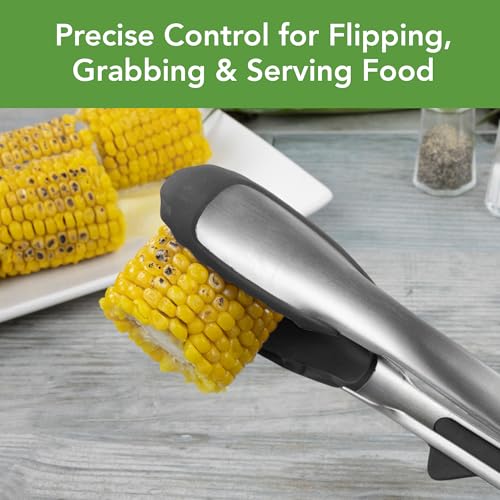 Tovolo 13” Silicone Tipped Kitchen Tongs - Durable Stainless Steel