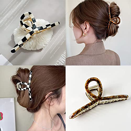 FAELBATY Acetate Hair Claw Clips Set - 4.7" Large, 3 Pcs (AcetateHairClip2)