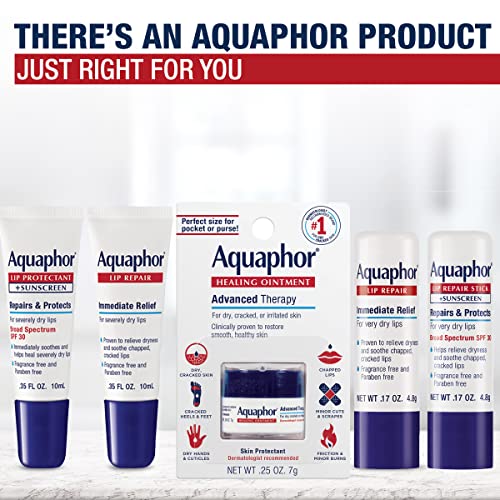 Aquaphor Lip Protectant + Sunscreen SPF 30, Moisturizing Lip Balm, 0.35 oz