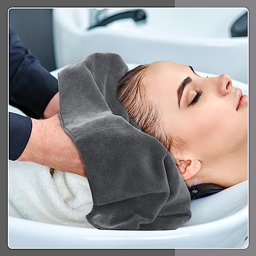 Precious Harvest Grey Microfiber Salon Towels 12 Pack - Soft Quick Dry Hair & Spa Towels