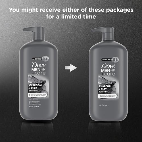 Dove Men+Care Charcoal + Clay Body and Face Wash, 30 oz