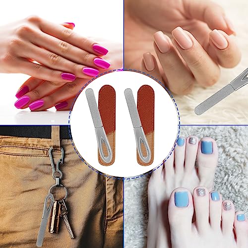 HomeyEra Stainless Steel Nail File Set with Leather Case - 2 Pack