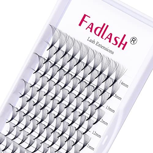 FADLASH Lash Extension 10D 0.07 D Curl Premade Fans Mix Tray 8-14mm Short Stem