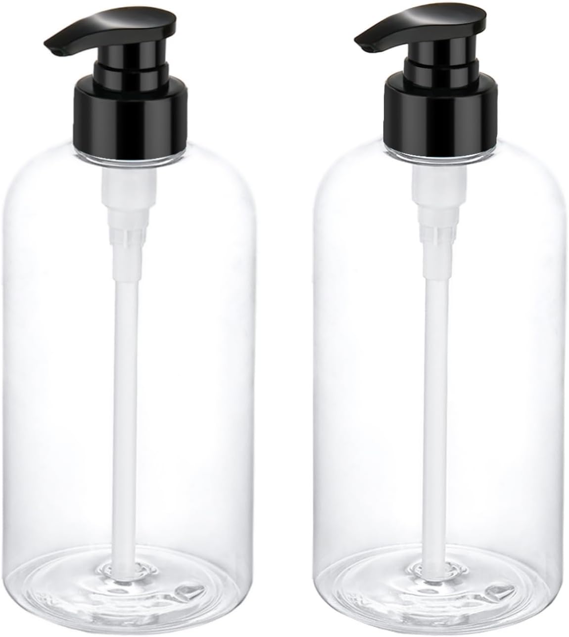 Pump Bottle 16 oz | Empty Shampoo Dispenser - Portable Plastic for Liquids