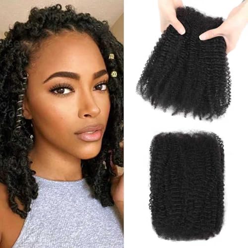 Humistwbiu Afro Kinky Curly Human Hair for Dreadlocks & Braids 12-18 Inch 50g Pack