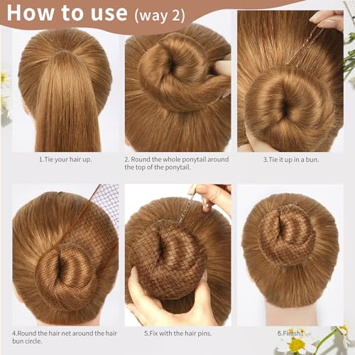 TsMADDTs Hair Nets & U Shaped Pins Set - 30 Nets, 30 Pins, 5 Bands