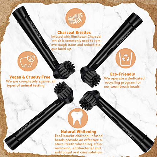 ecoELEMENT 4-Pack Replacement Toothbrush Heads Compatible with Oral-B