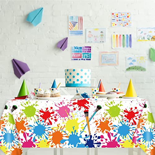 3-Pack Art Paint Tablecloths for Kids' Birthday Parties - 105 x 54 in