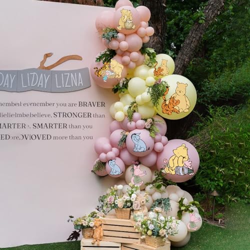 Winnie the Pooh Pink Balloons - 24pcs Baby Shower & Birthday Party Decorations