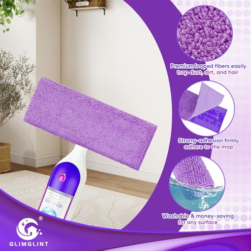 GLIMGLINT Reusable Microfiber Mop Pads for 13-15 Inch Spray Mops, 16 Pack