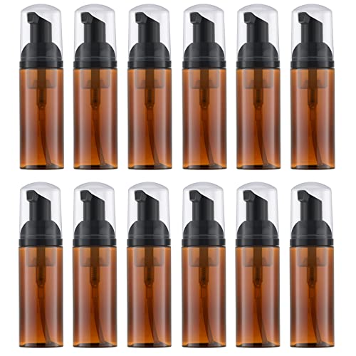 2 Oz Amber Foam Pump Bottle - 12PCS Travel Soap Dispenser
