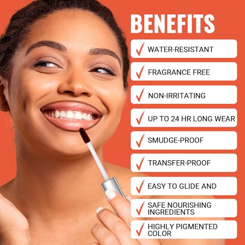 Vevivia 2pcs Nude & Rose Peel-Off Lip Stain & Liner Set - Long-Lasting & Waterproof