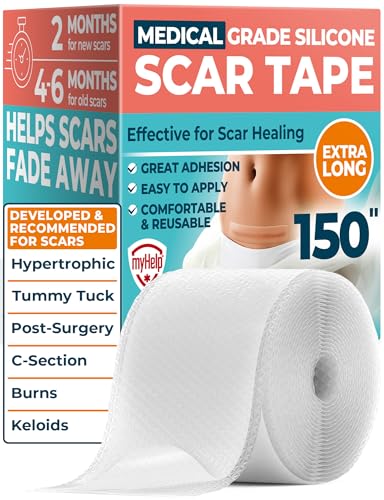 MYHELP Medical Grade Silicone Scar Tape 150x1.6 Inches Clear - Scar Removal