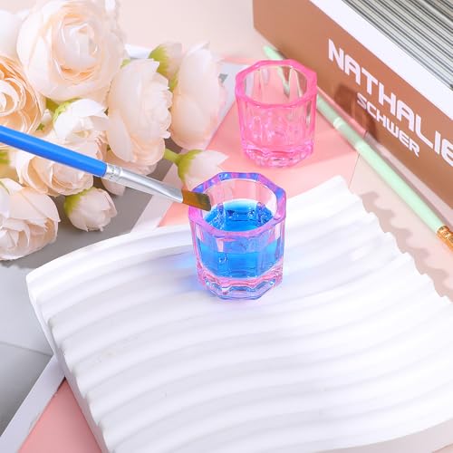 2 Pack Pink Glass Dappen Dishes for Nail Art and Monomer