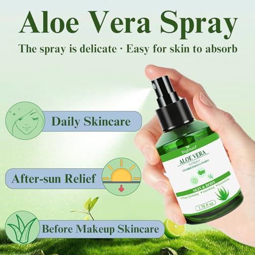 BIGHTURE Aloe Vera Facial Hydrating Spray with Cucumber & Vitamin E, 1.73 oz
