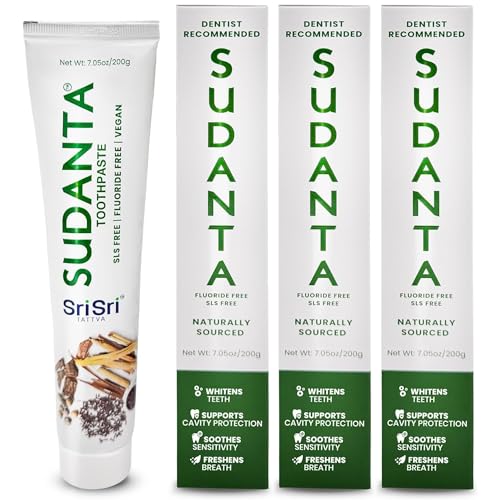 Sri Sri Tattva Sudanta Herbal Toothpaste | SLS & Fluoride Free | 200g Pack of 3
