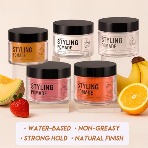 Springsugar Water-Based Hair Pomade with Strong Flexible Hold & Natural Shine - Sugar Melon Scent, 3.53 Oz