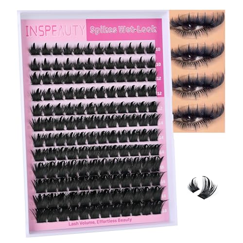 INSPEAUTY 200DXZM Spiky Cluster Eyelashes – Manga Style Wispy Volume Lashes