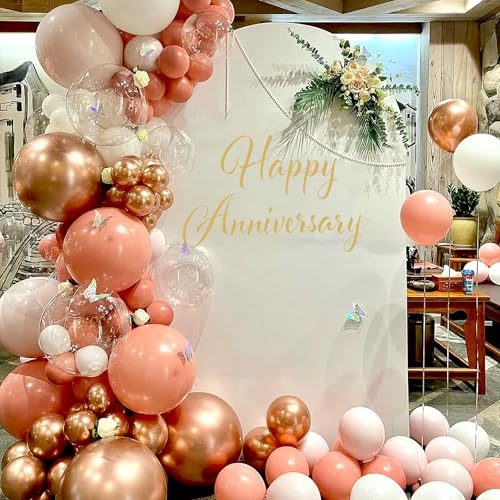 Happy Anniversary Decal Sign - Gold Wall Stickers for Party Backdrop