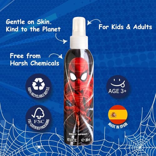 Marvel Spider-Man Kids Cologne - Long Lasting Fragrance, 6.8 Fl Oz