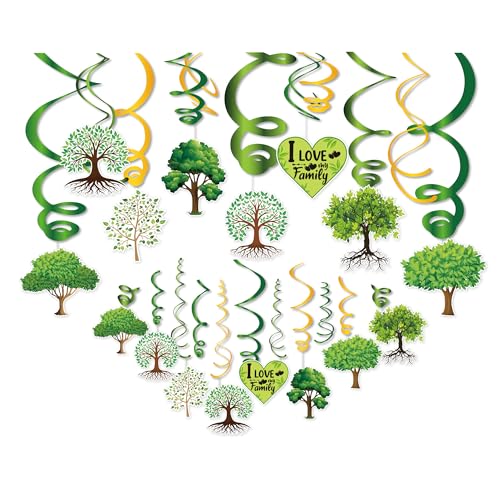 30Pcs Family Tree Hanging Swirls for Family Reunion Decorations