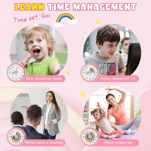 HIPPIH Visual Timer for Kids - Silent Countdown Timer with Rainbow Disk