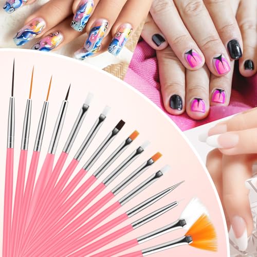 25-Piece Nail Art Brush Set with Palette & Dual-Tip Pens