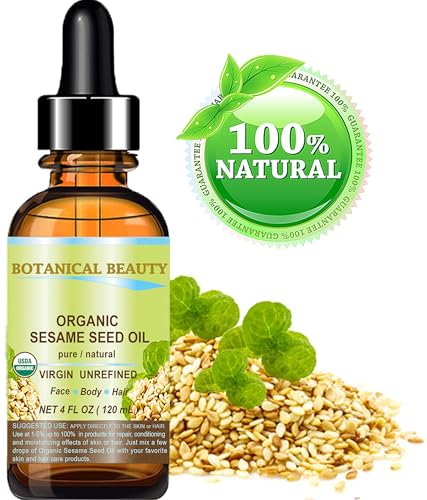 Organic Sesame Seed Oil 100% Pure Cold Pressed - 4 Fl Oz