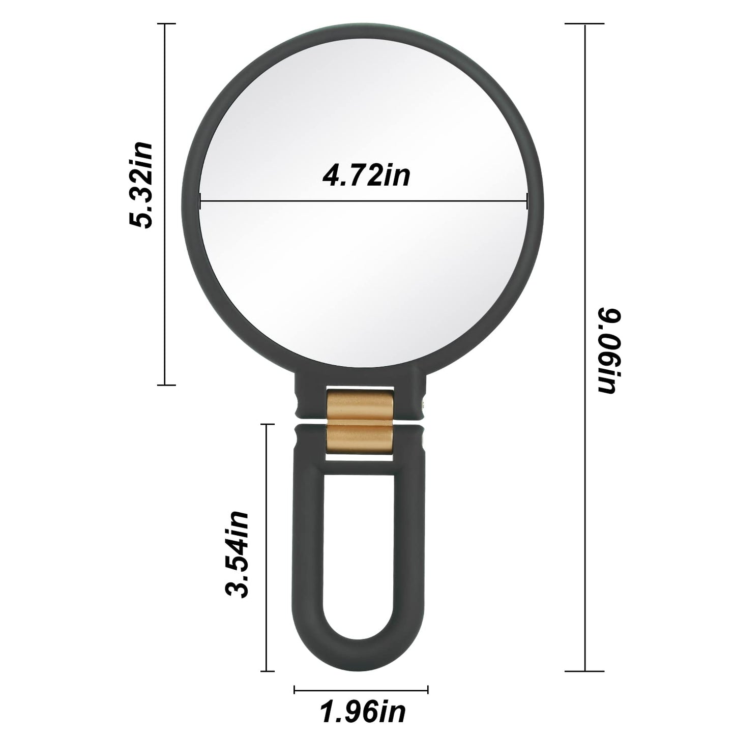 Martvex 40X Magnifying Handheld Mirror, Double Sided Hand Mirrors with 1X 40X Magnification, Travel Hand Held Mirror, 360°Rotation Pedestal Folding Makeup Vanity Mirror (Black)