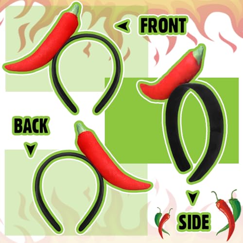Knitgrip 2-Pack Chili Pepper Food Headbands Funny Costume Accessories