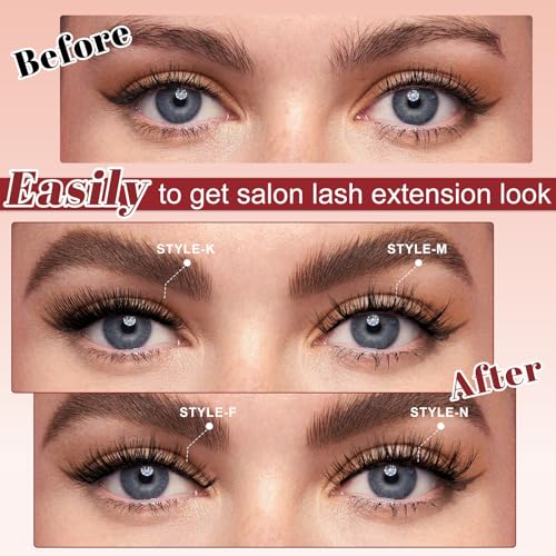 Higu Clace Magnetic Eyelashes 4 Pairs with Applicator Natural Look Wispy No Eyeliner B09