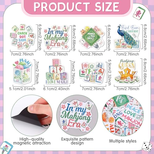 20 Pcs Mahjong Fridge Magnets - Fun Decorative Kitchen Stickers