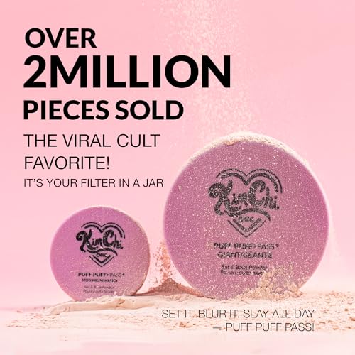 KimChiChic Beauty Puff Puff Pass Loose Setting Powder Makeup, Set & Bake Face Powder with Rice & Vitamin E, Matte Airbrush Finish, Oil Control with Velour Pad, Cruelty-Free, Translucent 0.70 oz (20 g)