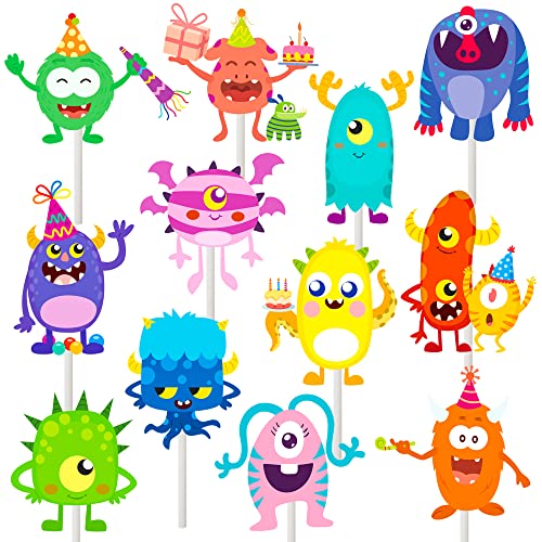 36pcs Little Monster Cupcake Toppers for Kids' Parties