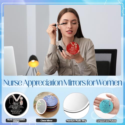 10-Pack Nurse Appreciation Compact Mirrors - Portable Pocket Gift Set