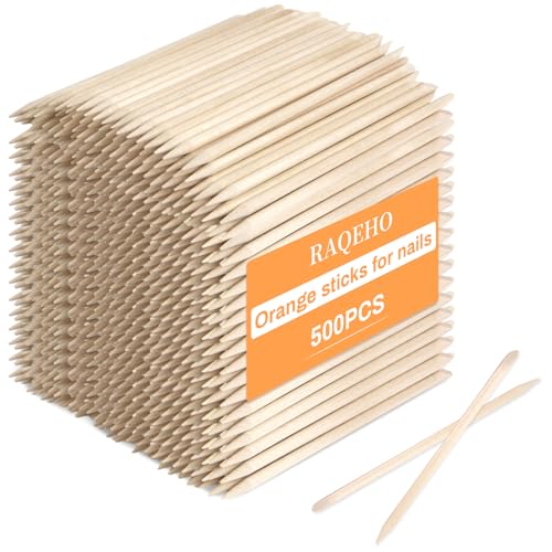 500PCS Double Sided Wooden Cuticle Pushers for Nails - RAQEHO