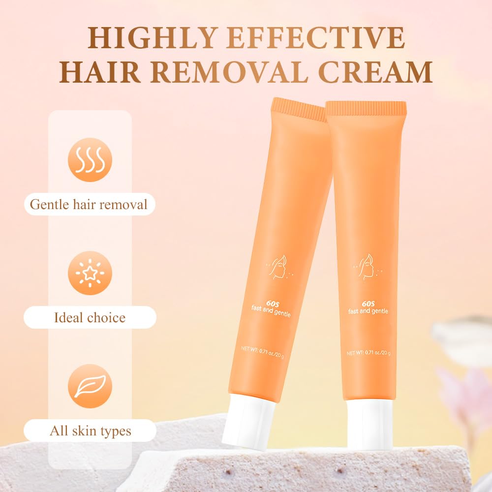 Facial Hair Removal Cream for Women, 2026 New Gentle Face Facial Hair Removal Cream for Women, Effective Hairs Removers for Face Hairs Removing (2, 0.71oz / 20 g)