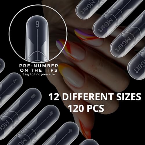 MGART Dual Nail Forms for Nail Extension - 120 Sizes of Poly Gel Molds