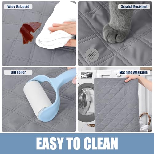 Smiry Waterproof Reversible Pet Couch Cover for Dogs & Cats - 30"x53" Grey/Dark Grey
