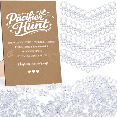 61-Piece Baby Shower Pacifier Hunt Game Set with Wooden Sign