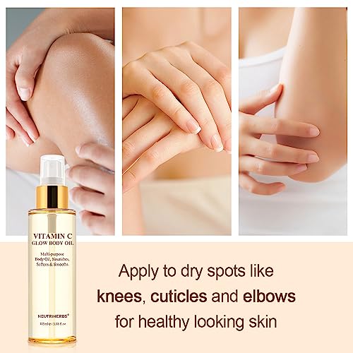 Neutriherbs Rosehip Oil - Vitamin C Body Oil for Even Skin Tone, 3.88 fl oz