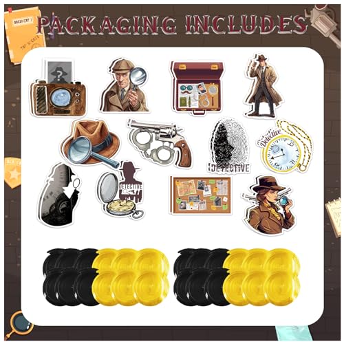 24 PCS Detective Hanging Decorations for Themed Parties