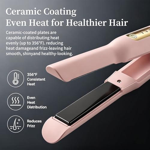 Cordless 2-in-1 Hair Straightener and Curling Iron - Portable USB-C Rechargeable Styler
