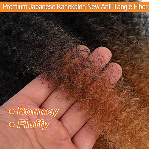 RENJOING 24 Inch Afro Spring Twist Hair Extensions - 3 Pack Crochet Braids