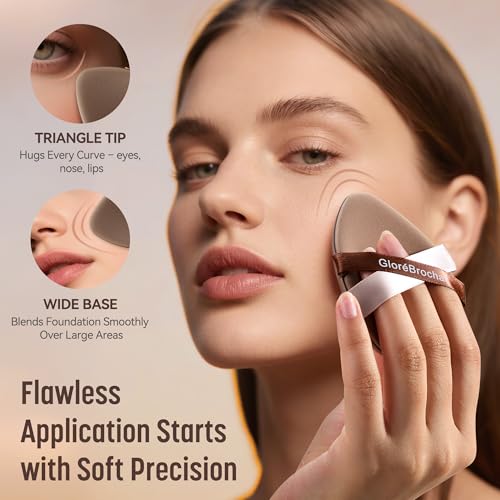 GloréBrochas Makeup Sponge Set - 4 Pack Dual-Sided & Latex-Free